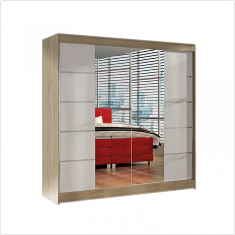 Klizni plakar Arti 5 Sonoma/Belo sa ogledalom