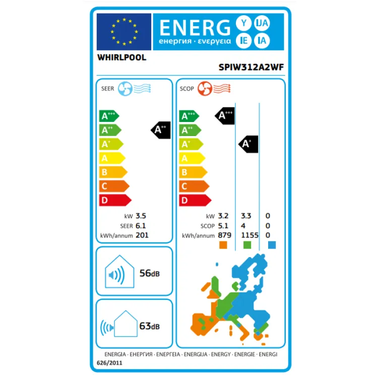 WHIRLPOOL SPIW312A2WF Inverter klima uređaj