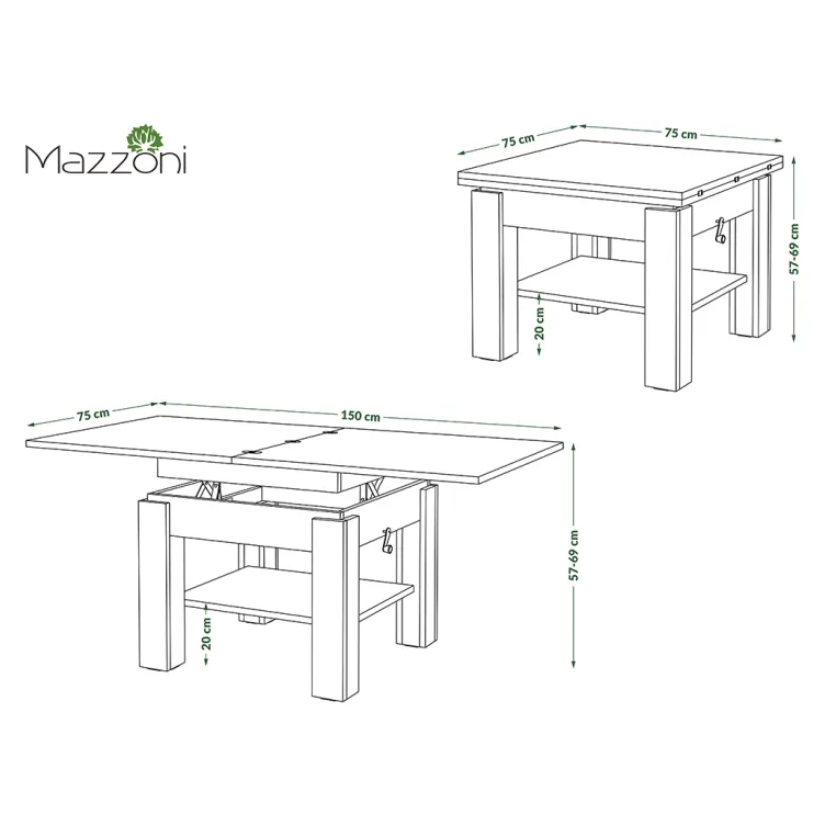 Multifunkcionalni Sto Cleo Craft Zlatno-Beli