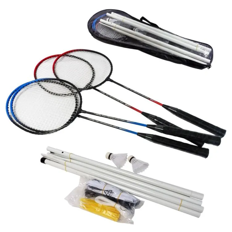 Set za badminton sa 4 reketa 2 loptice i mrežom