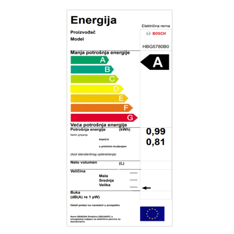 Bosch HBG5780B0 ugradna rerna 