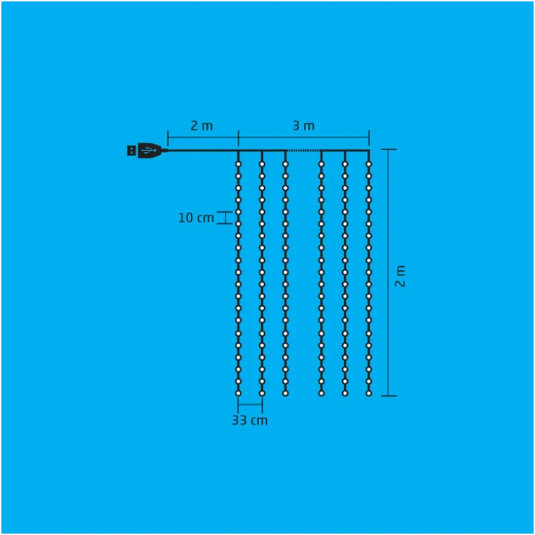 Svetleći niz sa 200 toplo belih LED dioda MLF200/WW
