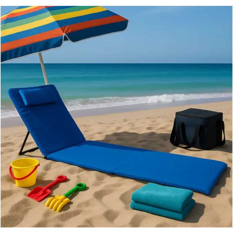 Ležaljka sklopiva za plažu 140x39cm plava 