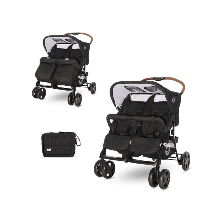 Kolica za blizance Twin String Black (2021) + torba