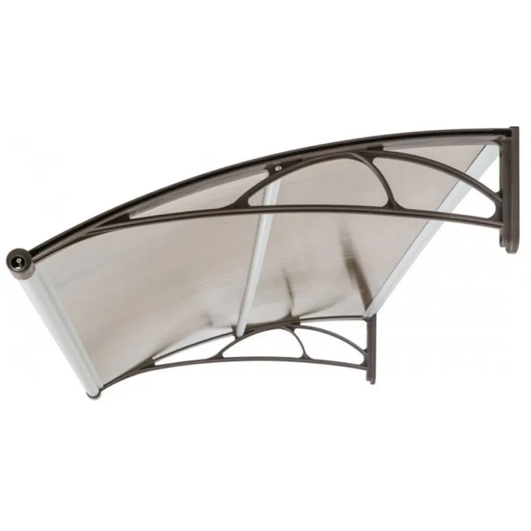 Nadstrešnica za vrata 82x150cm smeđa baza ploča bronza 6mm