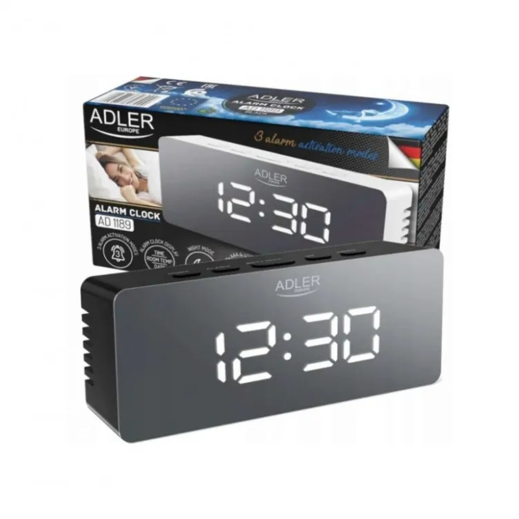 Budilnik usb 14.8X5.5X8.2 cm crni