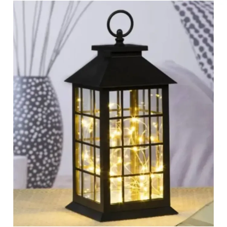 Fenjer plastični sa svetlećim led nizom crni