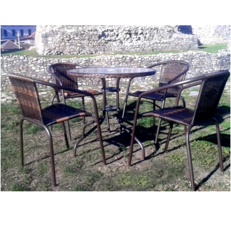 Baštenska garnitura ratan braon Ø80