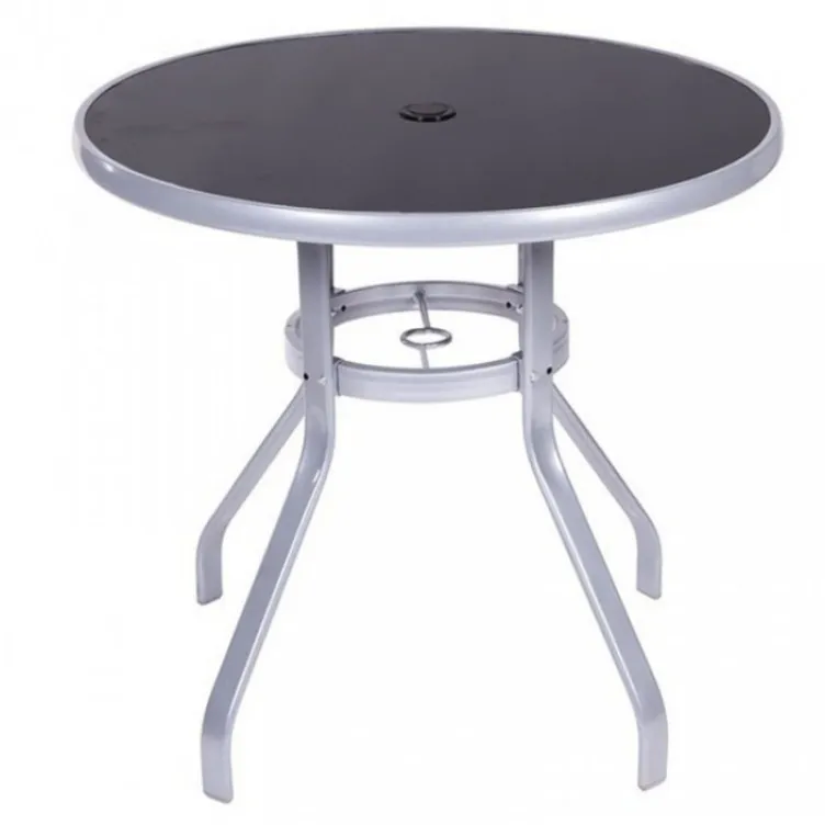 Baštenska garnitura Como siva 4 Stolice i Sto Sa Staklom