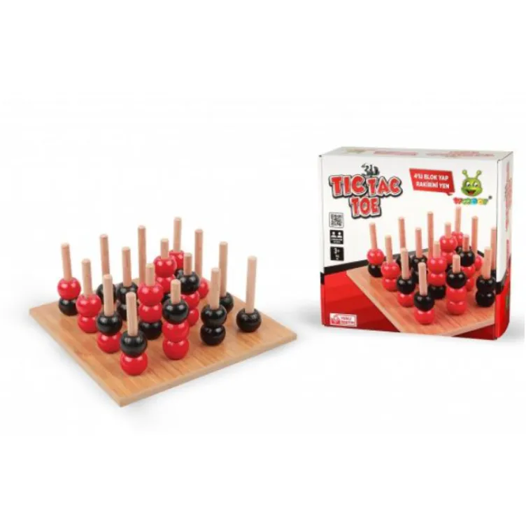 Drvena drustvena igra tic tac toe 