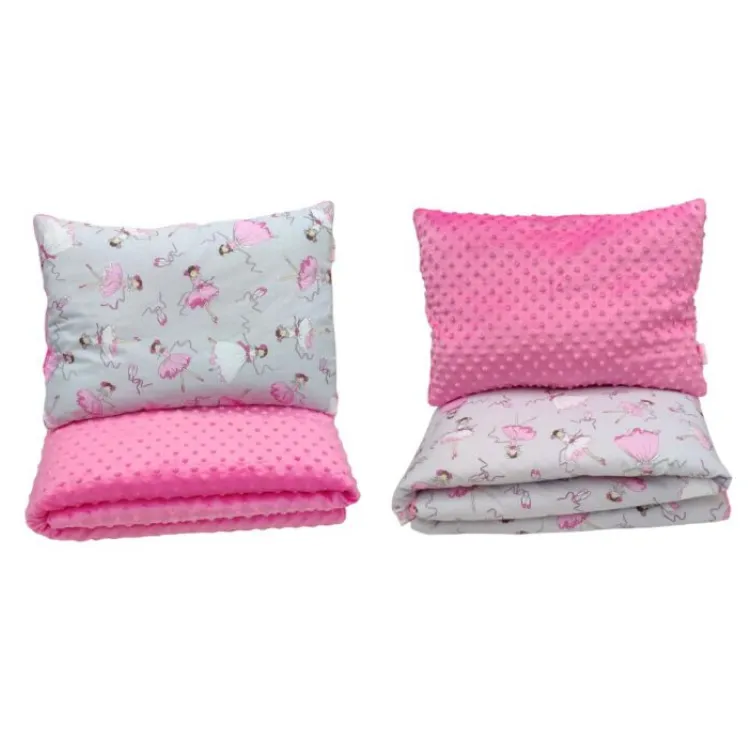 Dvostrani jorgan i jastuk 140x80 - ROZE BALERINA 
