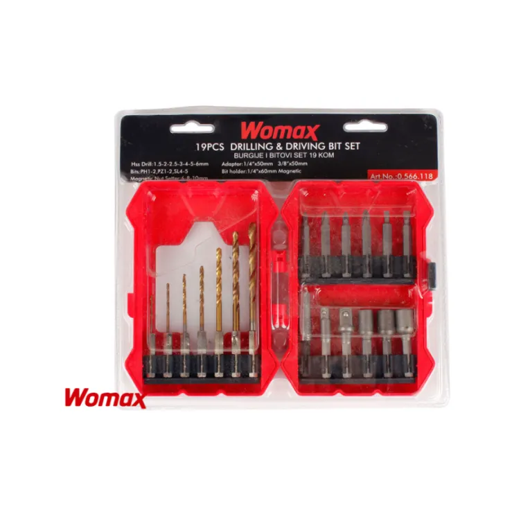 Burgije i bitovi set Womax 19 kom