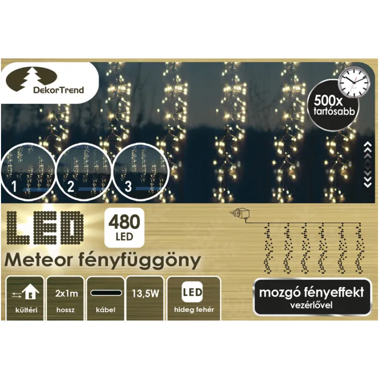 Gusta LED zavesa Meteor hladno bela 2x1m za unutrašnju i spoljnu upotrebu