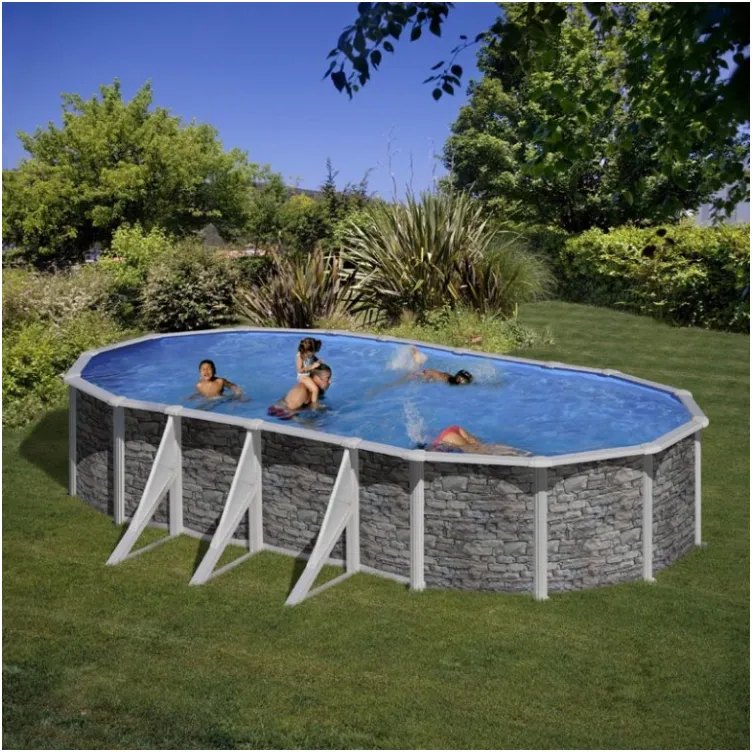 GRE ovalni montažni bazen Cerdena Stone SET 600x375x120cm