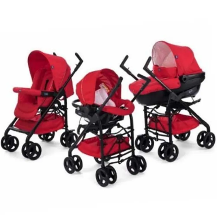 Kolica za bebe trio sistem (auto sedište + nosiljka + kolica) Chicco Sprint red passion