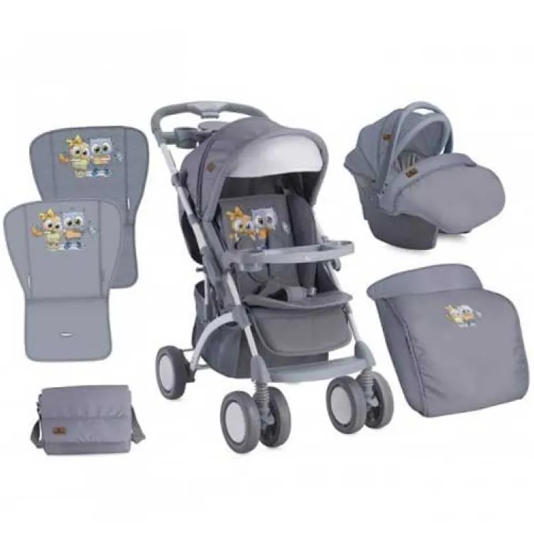 Kolica za bebe Apollo Set Grey Baby Owls