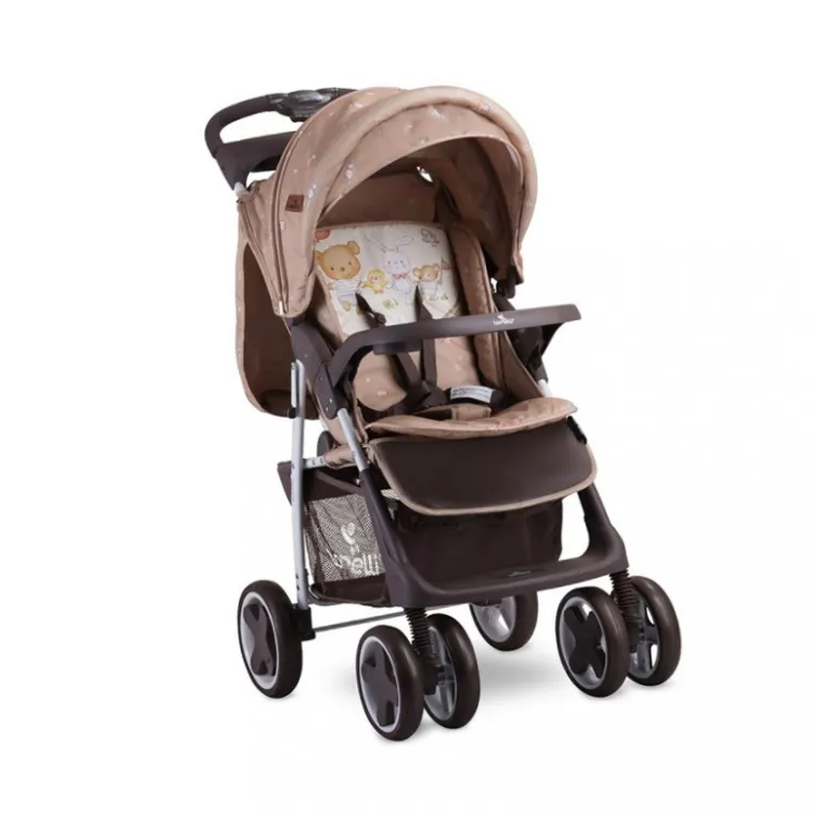 Kolica Za Bebe Foxy Sa Navlakom Bež Životinska Žurka