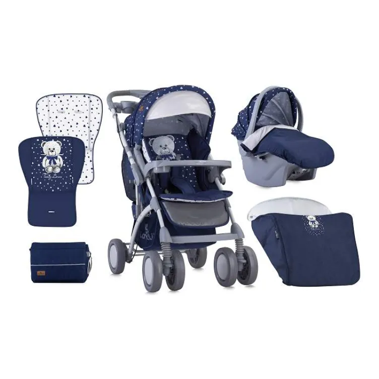 Kolica za bebe toledo set-Dark Blue Teddy Bear