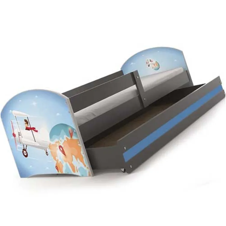 Dečiji krevet Lookie Graphite 160x80 cm sa dušekom dezen 01