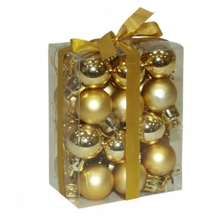 Kuglice 24 kom zlatne 2,5cm