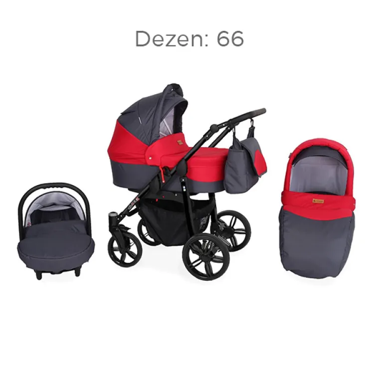 Kolica Za Bebe Kunert Silver crni ram set 2u1