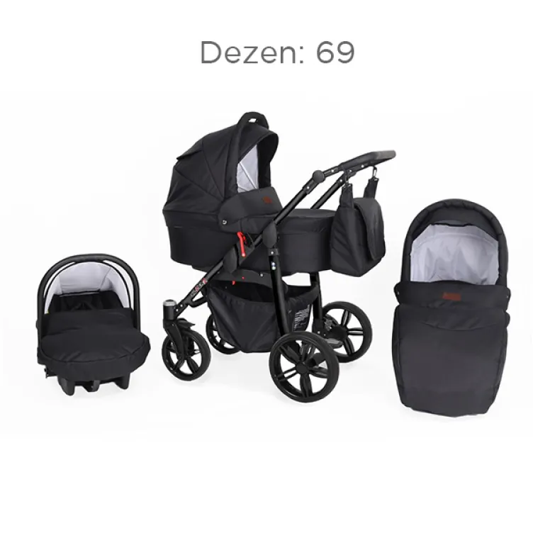 Kolica Za Bebe Kunert Silver crni ram set 2u1