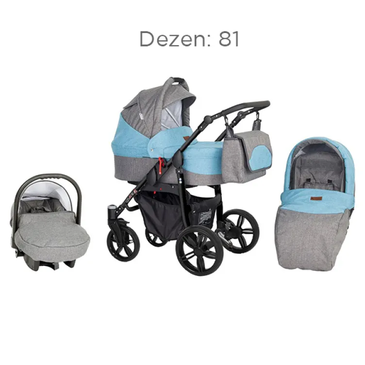 Kolica Za Bebe Kunert Silver crni ram set 2u1
