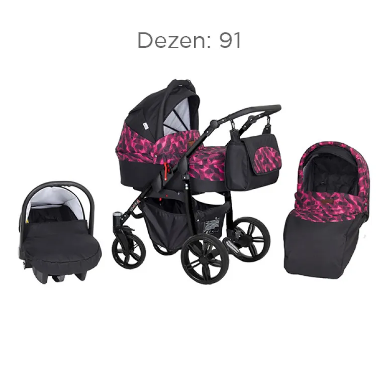 Kolica Za Bebe Kunert Silver crni ram set 2u1