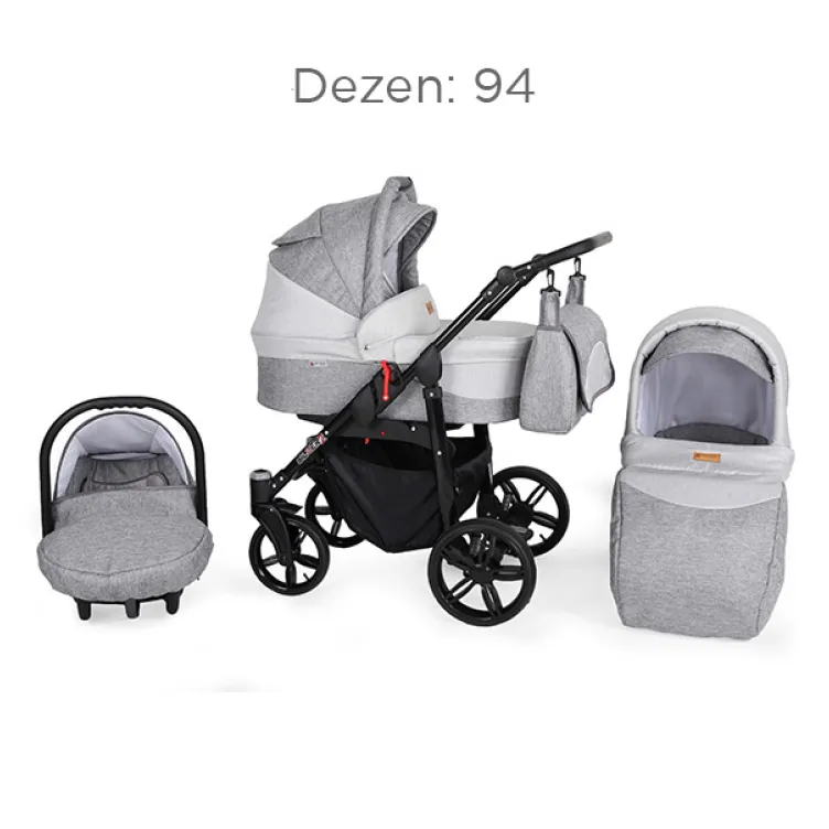 Kolica Za Bebe Kunert Silver crni ram set 2u1