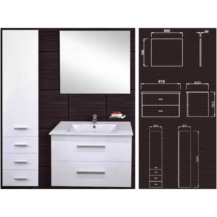 Kupatilski set Venera 1000 sa umivaonikom, ogledalom i ormarićem