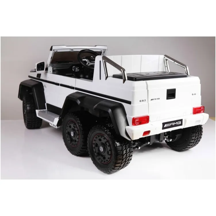 Džip na akumulator Mercedes G 63 beli AMG 6x6 