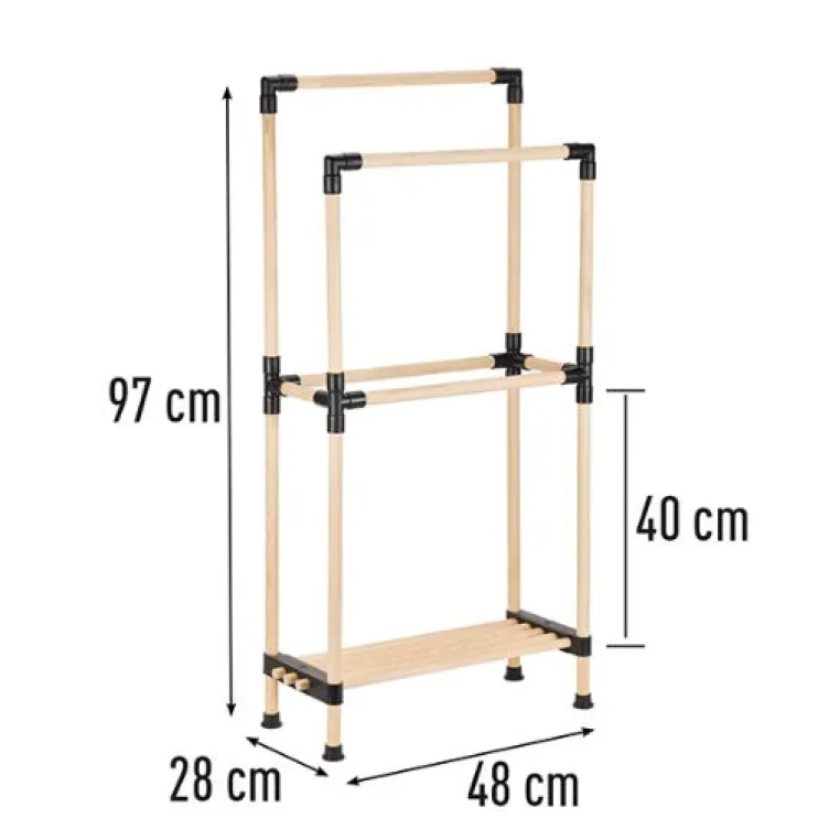 Držač peškira 2 prečke i polica Seowood BT-4802