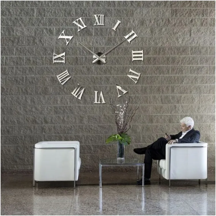 Samolepljivi Akrilni Zidni Sat  3D T4309S