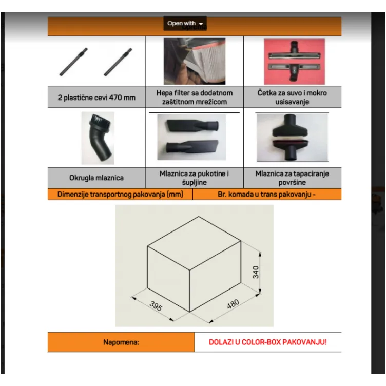 VILLAGER Usisivač za mokro i suvo usisavanje VILLYVAC 10 HU