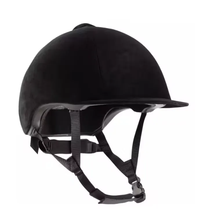 Crna kaciga za jahanje obložena baršunom