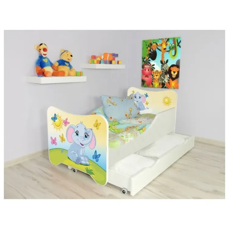 Dečiji krevet Happy Kitty sa fiokom - Small Elephant 160x80cm 