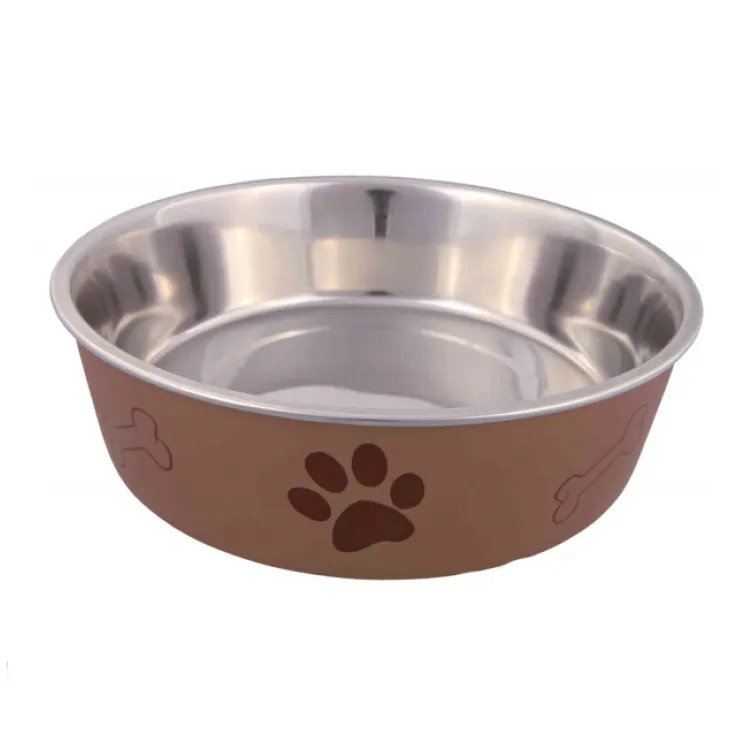 Posuda za psa Šapice 12 cm  Narandzasta-Braon