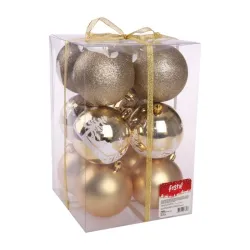 Icy print novogodišnja kugla zlatna 8cm 12K