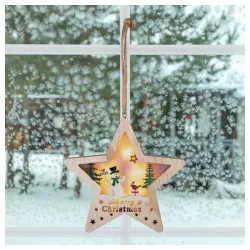 Ukras za prozor ili vrata zvezda i sneško KLW17S