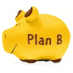 Kasica piggy hippie & plan b 12x9x9 cm žuta