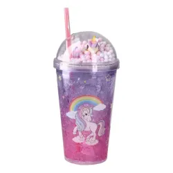 Lavine čaša sa cevčicom plastična jednorog 450ml