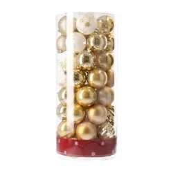 Icy set novogodišnje kugle set zlatna 6cm 50K