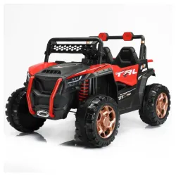 Električni UTV 2217 je idealno vozilo za male avanturiste koji žele da istražuju dvorište, park ili uredjene sumske staze. Sa pogonom na sva 4 točka (4×4) i četiri snažna motora tipa 390, ovaj UTV omogućava sigurnu i stabilnu vožnju čak i po neravnim površinama. Zahvaljujući 12V 7Ah bateriji, deca uživaju u kontinuiranoj vožnji brzinom od 3 do 5 km/h, a daljinski upravljač sa STOP funkcijom omogućava roditeljima potpunu kontrolu. Uživanje dodatno pojačavaju LED svetla, muzička tabla, kao i podrška za USB, S