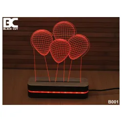 3D lampa Baloni toplo bela