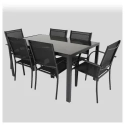 Baštenska garinitura Black sto i 6 stolica