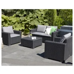 Baštenska garnitura California dvosed grafit