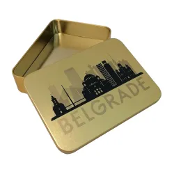Metalna kutija Belgrade 14,2x10x3 cm zlatna 