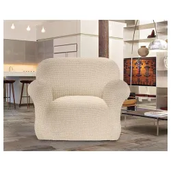 Bielastična presvlaka za fotelju bež