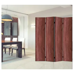 Paravan Amsterdam pliš 4 krila 160x175cm crvena