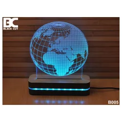 3D lampa Globus toplo beli